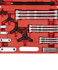 Heavy Duty Hub Pulley Puller Kit With 2 And 3 Jaw Bearing Separator Remove Gears Pulleys Includes 3 4 6 8 Inch External Internal Grip Strength Machine For Engine Repair No Sweat Tough Jobs Solid Grip Set For Pro Mechanics For Vehicle Repair, red case with puller tools