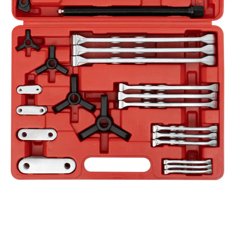 Heavy Duty Hub Pulley Puller Kit With 2 And 3 Jaw Bearing Separator Remove Gears Pulleys Includes 3 4 6 8 Inch External Internal Grip Strength Machine For Engine Repair No Sweat Tough Jobs Solid Grip Set For Pro Mechanics For Vehicle Repair, red case with puller tools