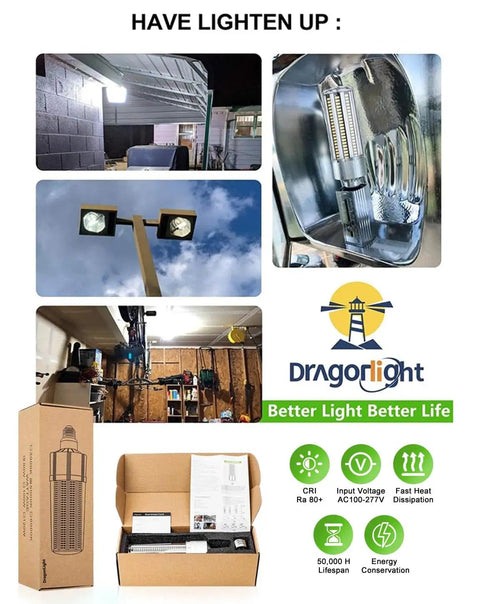 120W LED Corn Bulb For High Bay Areas Ultra Bright 14,400 Lumens 5000K Daylight E26 And E39 lighting in various settings