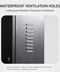 Close-up of waterproof ventilation holes on Built Different Wall Mounted EV Charger Protection Box with Lock, showcasing heat-reducing design.