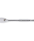 Teardrop Head 3/8 Inch Drive 84 Tooth Ratchet With Enclosed Head For Tight Spaces, Flush Mounted Switch, Bright Chrome Finish