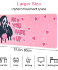 Pink Large Gaming Mouse Pad 31.5 By 11.8 Inches Desk Mat With Anti Skid Rubber Base featuring a 'No You Hang Up' design