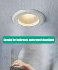 7W Waterproof LED Downlight - Recessed Indoor Lighting for Bathroom, Kitchen, and Shower Room | 1/2/7/10 Pack(2pcs,4000K) installed in a wet bathroom environment.