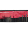 Dang Tough Punch And Chisel Kit With Black Oxide Finish Features Cold Chisels Pin Punches Center Punches And Cape Chisel in red storage case.