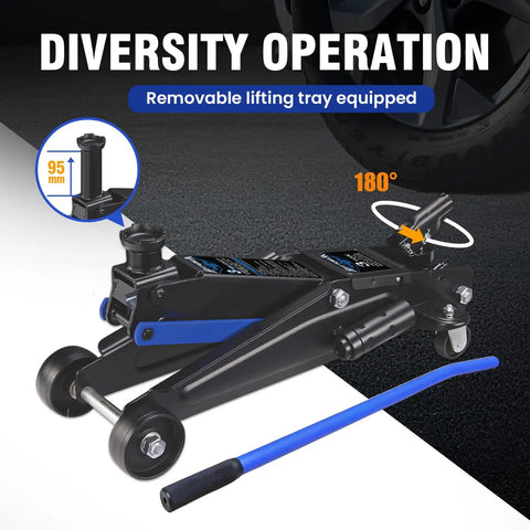 Beefy 3 Ton Low Profile Floor Jack For SUVs And Cars With Wheels Fast Lift Hydraulic Jack Stable Support