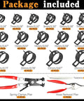 Pro Grade Spring Hose Clamp Kit 355 Piece Set With Swivel Flat Nose Pliers And Removal Tool for various clamp sizes and tools.