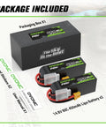 4S 14.8V 80C 450mAh LiPo Battery Long Size with XT30 Plug Two Pack for RC Cars, Drones, Airplanes