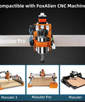 300W CNC Spindle Upgrade Kit for Masuter 4040 Pro and 3018SE V2 Router displayed with FoxAlien CNC machines