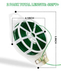 Two Pack 492Ft Garden Twist Ties With Built In Cutter No Fuss, Rustproof Green PVC Coated Plant Ties reel with dimensions