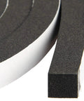 Close-up of Rock Solid CR Neoprene High Density Foam Tape Weather Stripping Seal 1/2 Inch Wide x 1/2 Inch Thick.