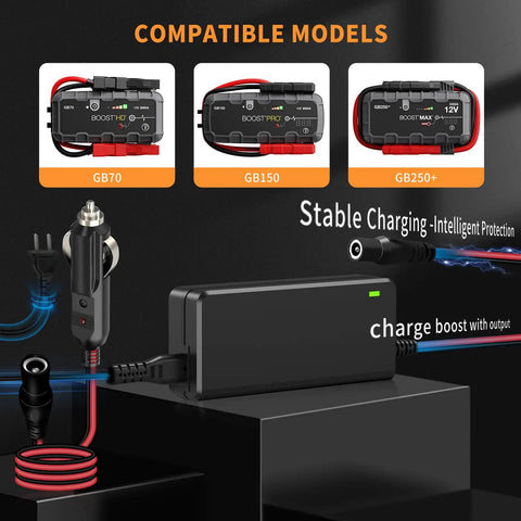 Straight Up Heavy Duty Fast Charge Adapter Plug And Play Power Cable For NoCo Boost Gb70 Gb150 Gb250 Plus Gb500 with models.