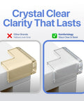 Hella Secure Baby Proofing Pack Featuring Clear Pvc Edge And Corner Guards showing crystal clear comparison of corner protector durability.