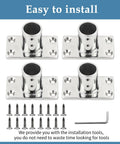 316 Stainless Steel Rectangular 90 Degree Boat Hand Rail Base Marine Hardware with installation kit and screws visible