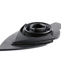 Thin Triangular Extended Plate for RO 90 DX Sander, fits 93mm sanding discs, ideal for narrow spaces, durable aluminum build, side view