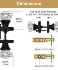 Crystal Glass Door Knobs Set With Lock For Bedroom And Bathroom Vintage Privacy Clear Crystal Interior Knobs Matte Black Finish
