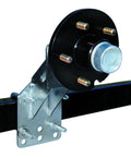 Heavy-Duty Zinc-Plated Steel Spare Hub And Tire Carrier With Pre-Greased 5-Stud Hub And Bearings Mounted on Frame