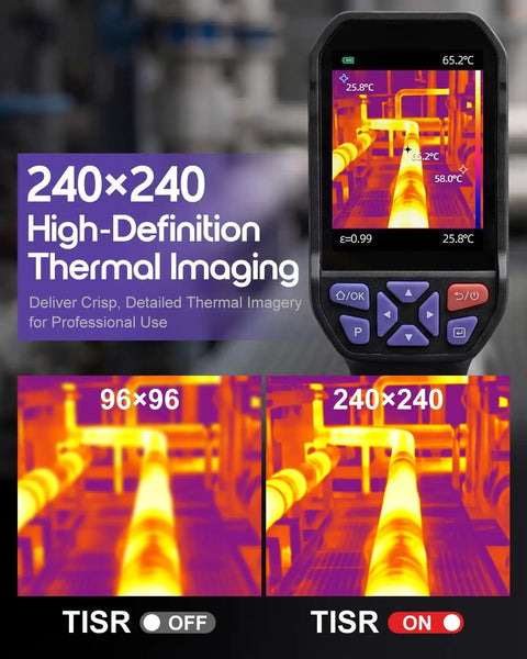 Pro Grade Thermal Imaging Camera With 240 X 240 IR Resolution And Heat Vision Clarity Two Point Eight Inch LCD Screen Less Than 50 mK Sensitivity And Smooth 25 Hz Frame Rate For Fast On Site Heat Detection handheld thermal camera with 2.8-inch LCD, 240x240 display