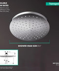 Vernis Blend 8 Inch Rain Shower Head With 1 Spray Fixed Mount Chrome Finish 2.5 GPM Water Flow Large 8 Inch Coverage