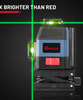 Pro Grade Self Leveling Laser Level Kit With 3x360 Degree Green Beams, 12 Lines on stand, emits bright green laser