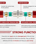 Auto Air Conditioning Splice Connector Kit For Five Eighths, Three Eighths, And One Half Inch Aluminum Lines, diagram details.