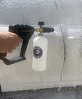 Short Pressure Washer Gun With Foam Cannon And One Quarter Inch Quick Connector Five Nozzle Tips And One Liter Bottle M22 Compatible