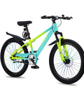 24 Inch Kids Mountain Bike For Boys And Girls Ages 8 To 12 With Front Suspension Fork and Disc Brakes, youth bicycle side view.
