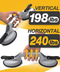 2 Pack Heavy Duty Aluminum Vacuum Glass Lifters With Rock Solid Grip And Hella Strong 240 Pound Crush Capacity for vertical and horizontal lifting.