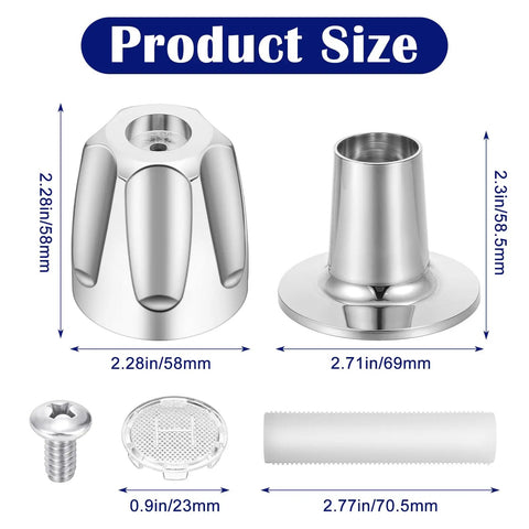 Three Piece Metal Shower Knob Replacement Kit For Price Pfister Verve Tub And Shower Faucets dimensions display