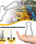 Heavy Duty Beefy Spring Snap Hook Carabiner Clip 4 Inch Quick Link Steel M10 Three Eighths Zinc Galvanized in hand