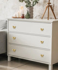 Dang Stylish Gold Bow Cabinet Handles Eight Pack Plus Heavy Duty Screws Easy Install Drawer Knobs For Dressers And Cabinets add elegance to white dresser.