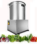 Badass Commercial Electric Food Dehydrator With Rapid 60 Second Drying For Meat And Veggies Large Capacity Silent Drum Setup showing stainless steel design and vegetables.