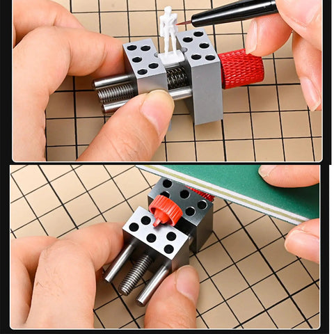 Aluminum Four Post Clamp Tool For Fine Assembly And Small Part Positioning, Handy Portable Manual Repair Fixture For Detail Work, Quick Setup And Reliable Holding At Your Hobby Bench Or Workshop.