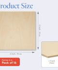 Killer Heavy Duty Baltic Birch Plywood Sheets 3Mm Thick 12X12 Inch Box Of 16 Smooth Flat Craft Panels For Laser Cutting CNC Routing detail.