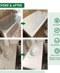 Before and after of bathroom upgrade using DIY Tub And Tile Refinishing Kit White Emulsion With Hardener 500g Part A And 10g Part B