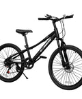 Kids Mountain Bike 20 To 24 Inch With Front Suspension 7 Speeds Dual Disc Brakes Anti Slip Butyl Tires Built For Rough Terrain And City Streets