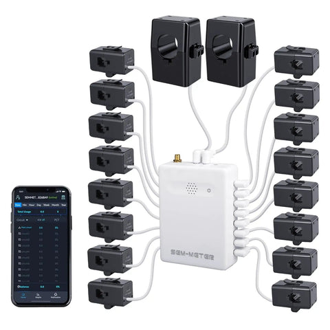 Real Time Power Monitor For Your Home With 16 Channel 50A Clamp-On Sensors, Tracks Usage And Electricity Costs For Rentals And Shared Pads