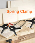3 Inch Plastic Spring Clamps With Killer Anti Slip Grip Heavy Duty Woodworking And Backdrop Clips Hella Handy For Crafts Home Diy Total Flexible Tool Built Tough For Quick Projects on workbench with wooden panels