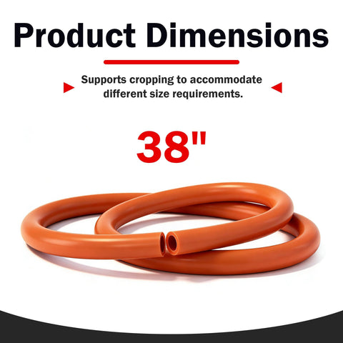 2 Pack Furnace Pressure Switch Hose Kit With 3/16 Inch ID By 38 Inch Length High Temperature Silicone Vacuum Tubing Includes Six 304 Stainless Steel Clamps Compatible With 79-21491-83, showing coiled orange silicone hose.
