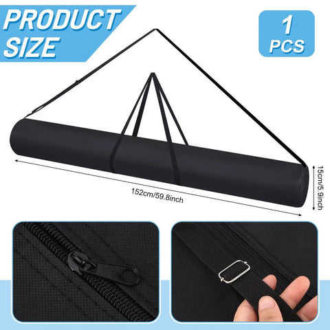 Flag Pole Carry Bag For Tailgates And Color Guard Gear, Heavy Duty 60x6 Inch Oxford Fabric Case with zipper and handles