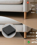 Non Slip Rubber Furniture Pads 8 Pack Black Square under couch leg, heavy duty, prevents scratches and noise on hardwood floors.