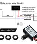 Diagram of 4 Pack 120V AC Photoelectric Switch Light Sensor with wiring details for outdoor lighting