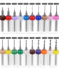 Micro PCB Drill Bit Set With One Eighth Inch Shank Solid Tungsten Carbide CNC Engraving Bits 0.1mm to 2mm 38mm Length 20 Pieces