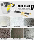 Pro Grade 4 Hole Cement Spray Gun Pneumatic Mortar Sprayer With Roomy Mixing Bucket and Heavy Duty Quick Coupler and various coating types.
