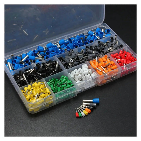 Professional Ferrule Crimper Plier Kit With 800 Connector Terminal Box Tool Plus Heavy Duty 175mm Crimpers For Electrical Guys Who Crush It, assorted ferrules in case