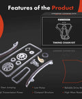 Beefed Up Engine Timing Chain Kit With Sprocket For DOHC Four Cylinder 2.0L 2.4L Direct Fit For Toyota Camry Corolla Highlander Matrix RAV4 Solara 2001 2009 2007 2008 2002 2008 Road Ready Timing Gear Set packaging and components displayed on black background