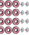 8 pack inline skate wheels with bearings, spacers, and washers, 90mm steel black urethane replacement rollers for skating.