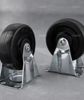 4 Pack 3 Inch Rubber Caster Wheels With Plain Plate Top For Shelves And Trolleys Heavy Duty Noiseless Rolling Each Wheel Supports 99 Lb