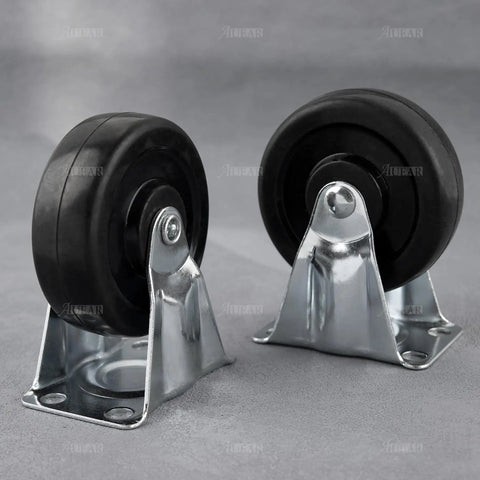 4 Pack 3 Inch Rubber Caster Wheels With Plain Plate Top For Shelves And Trolleys Heavy Duty Noiseless Rolling Each Wheel Supports 99 Lb