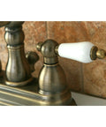 Heritage 4-Inch Centerset Bathroom Faucet In Brushed Brass With Solid Brass Construction, Duraseal Washerless Cartridge detail