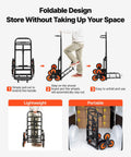 Stair Climbing Dolly With Telescoping Handle 460 Lb Capacity Heavy Duty Folding Trolley Cart with six wheels, compact design.